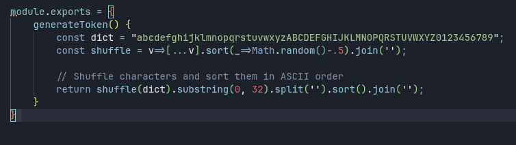 Generate token code